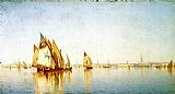 Sanford Robinson Gifford Wall Art - Venetian Sails, A Study